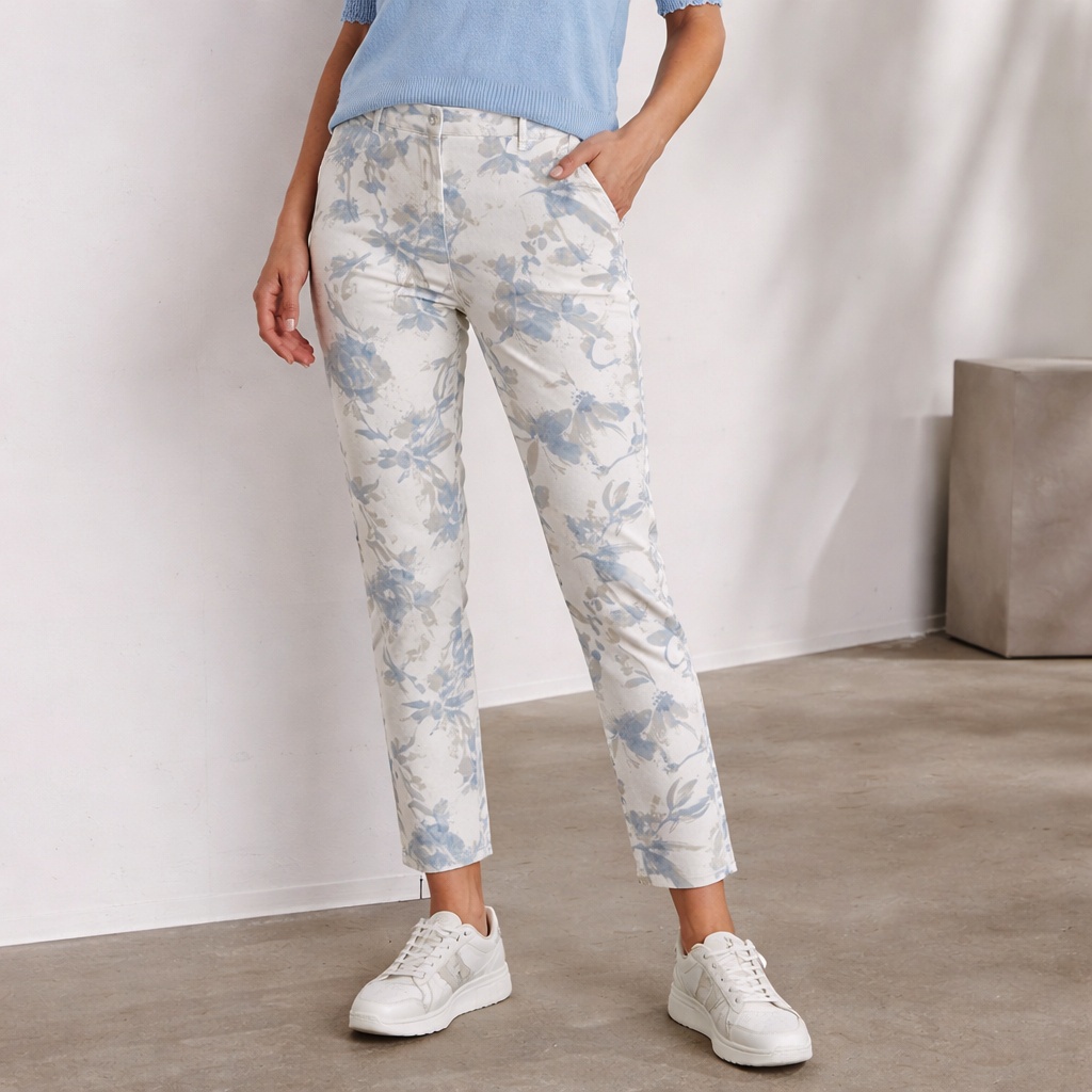 LauRie Taylor flower print blue, 7/8-l�ngd   ECO VERO