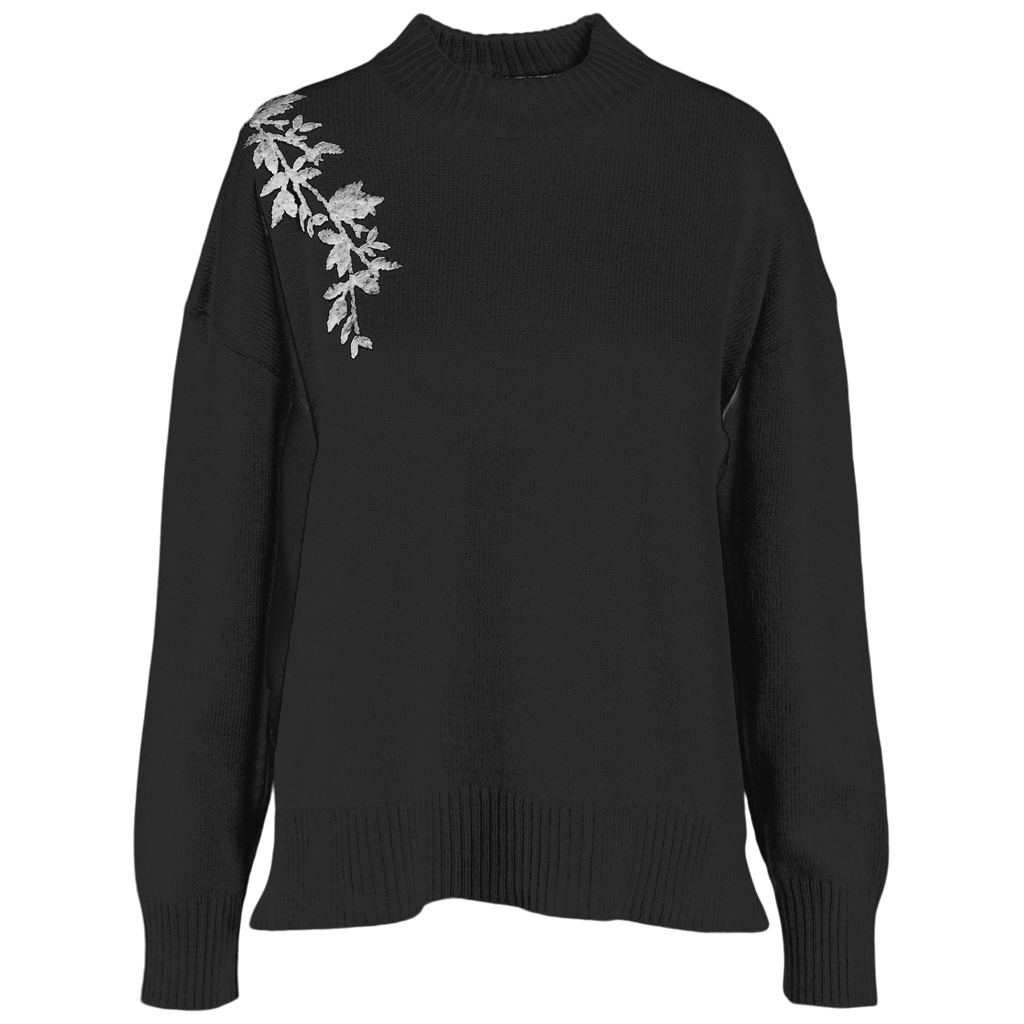Trja med broderi frn Signatur, svart