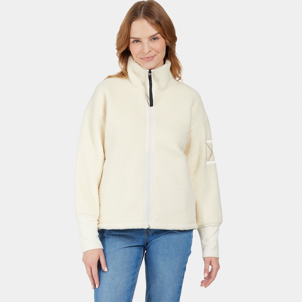 Didriksons Mella, white foam Teddyjacka